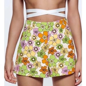 ZARA Flower Power High Waisted Shorts